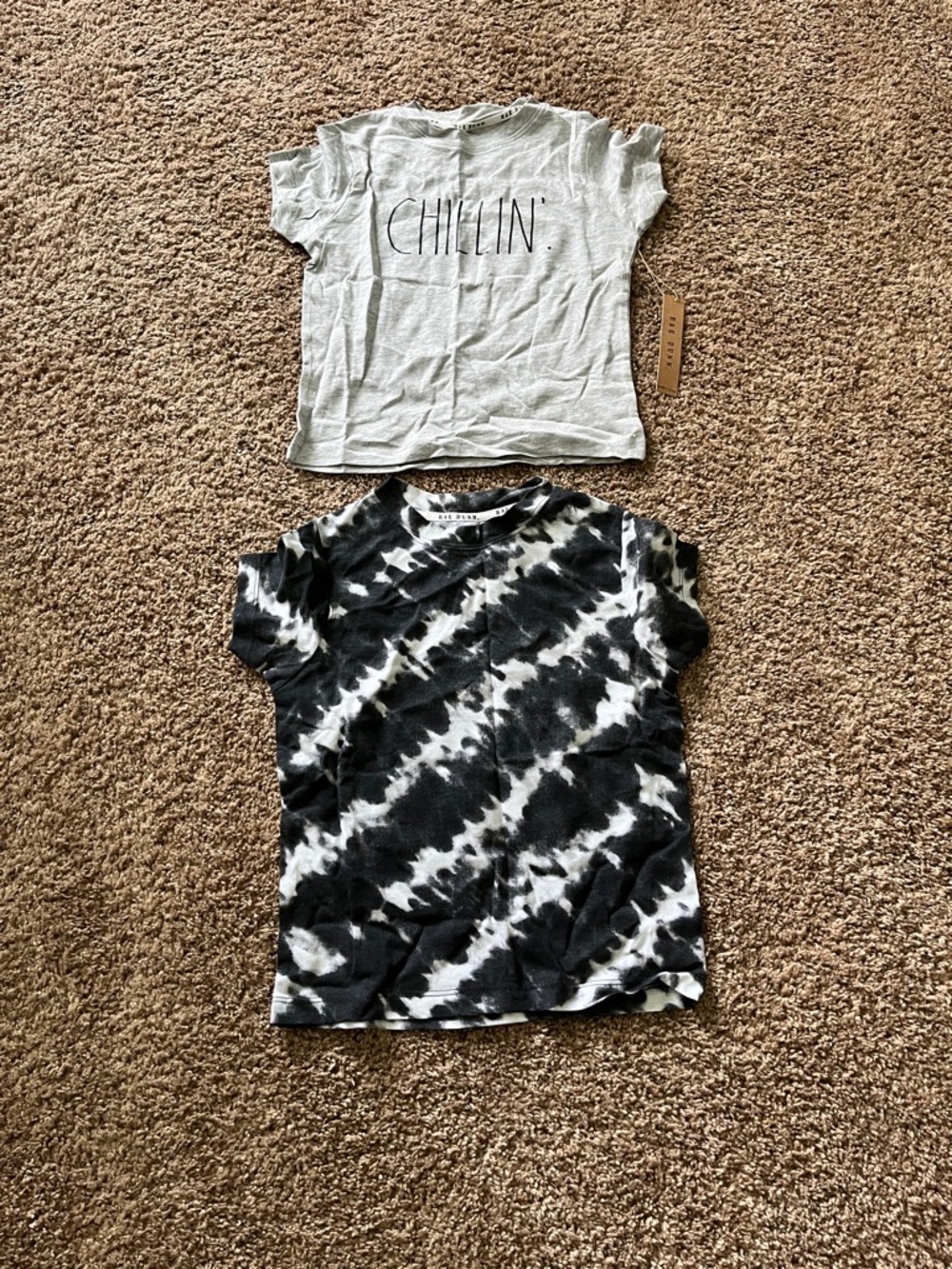 Rae Dunn Black & White Tie-Dye Short Sleeve Tee (Kids)